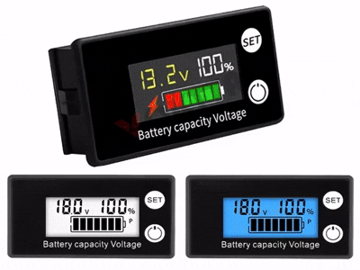 DC8-100V Battery Capacity Indicator LCD Digital Electricity Meter Lead