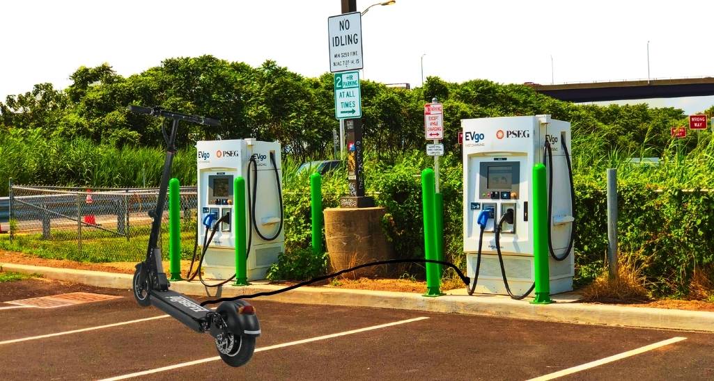Charge Electric Scooter with Public Charging Stations