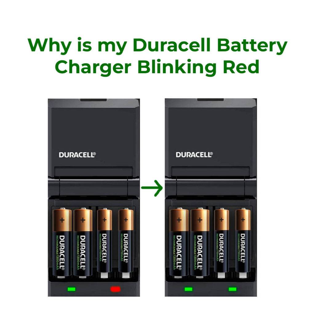 why is my duracell battery charger blinking red